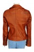 Ashley Benson Asymmetrical Biker Brown Leather Jacket